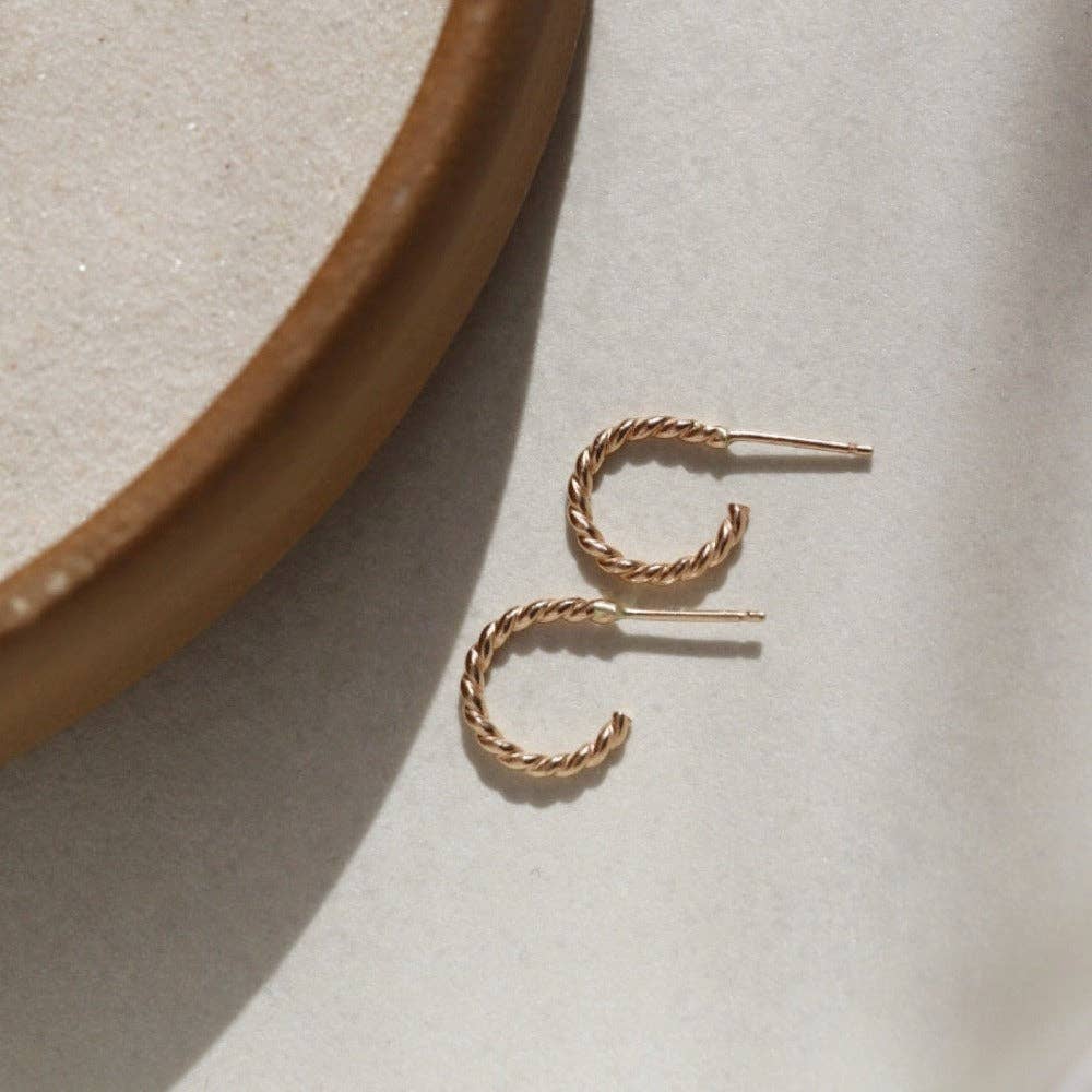 14k gold spiral earrings handmade jewelry