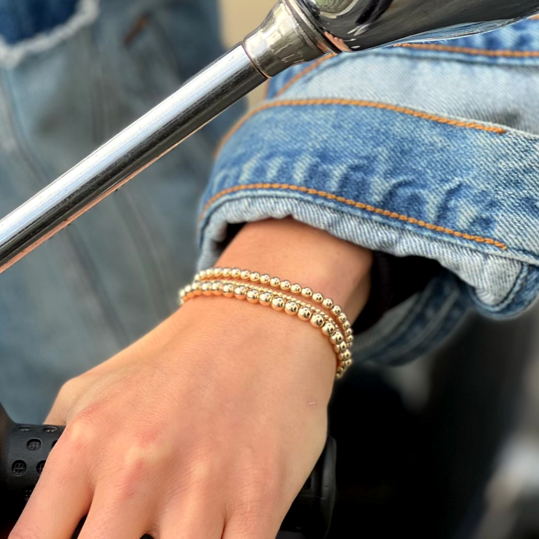 3MM Goldfill Ball Bracelet: 7.5