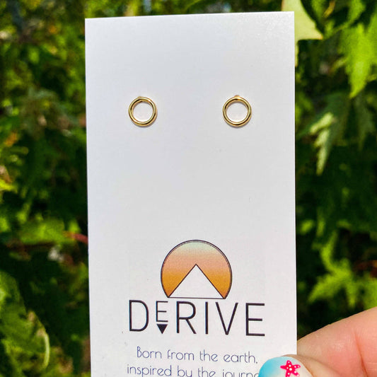 Circle Stud Earrings: 14k Gold Fill