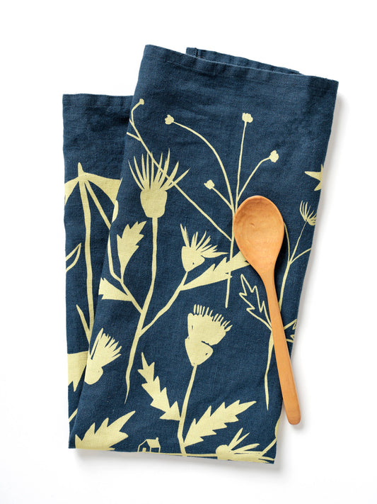 Wild Weeds Linen Tea Towel