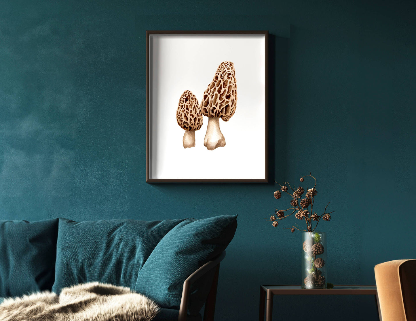 Morel Mushrooms Watercolor Art Print