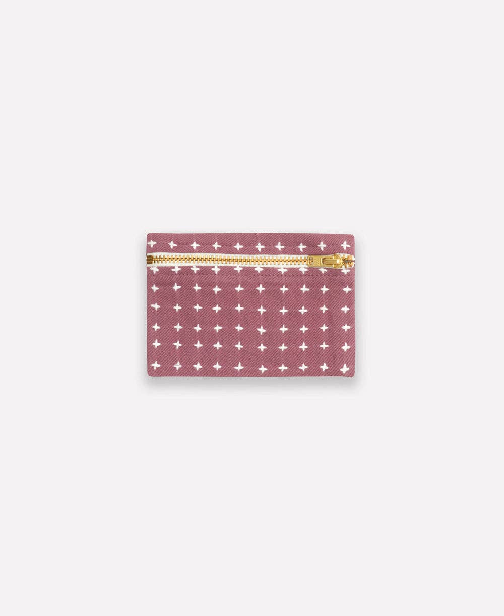 Dusk Blue Cross-Stitch Coin Purse