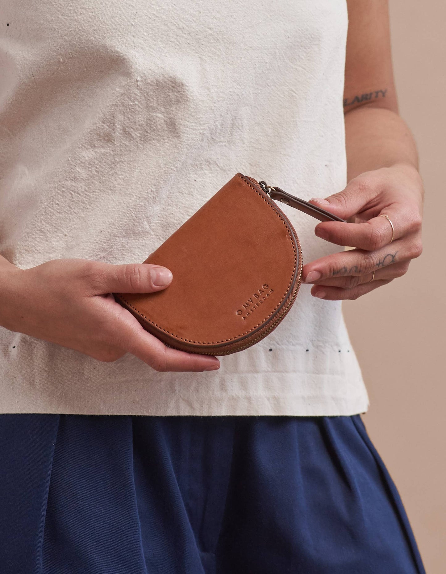 Laura Leather Coin Purse - Cognac Classic Leather