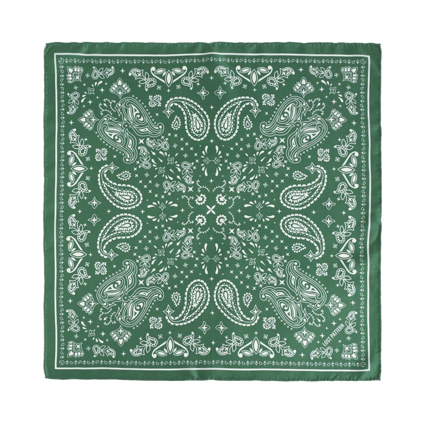 “Paisley" Silk Bandana Scarf - Sagebrush Green: Sagebrush Green