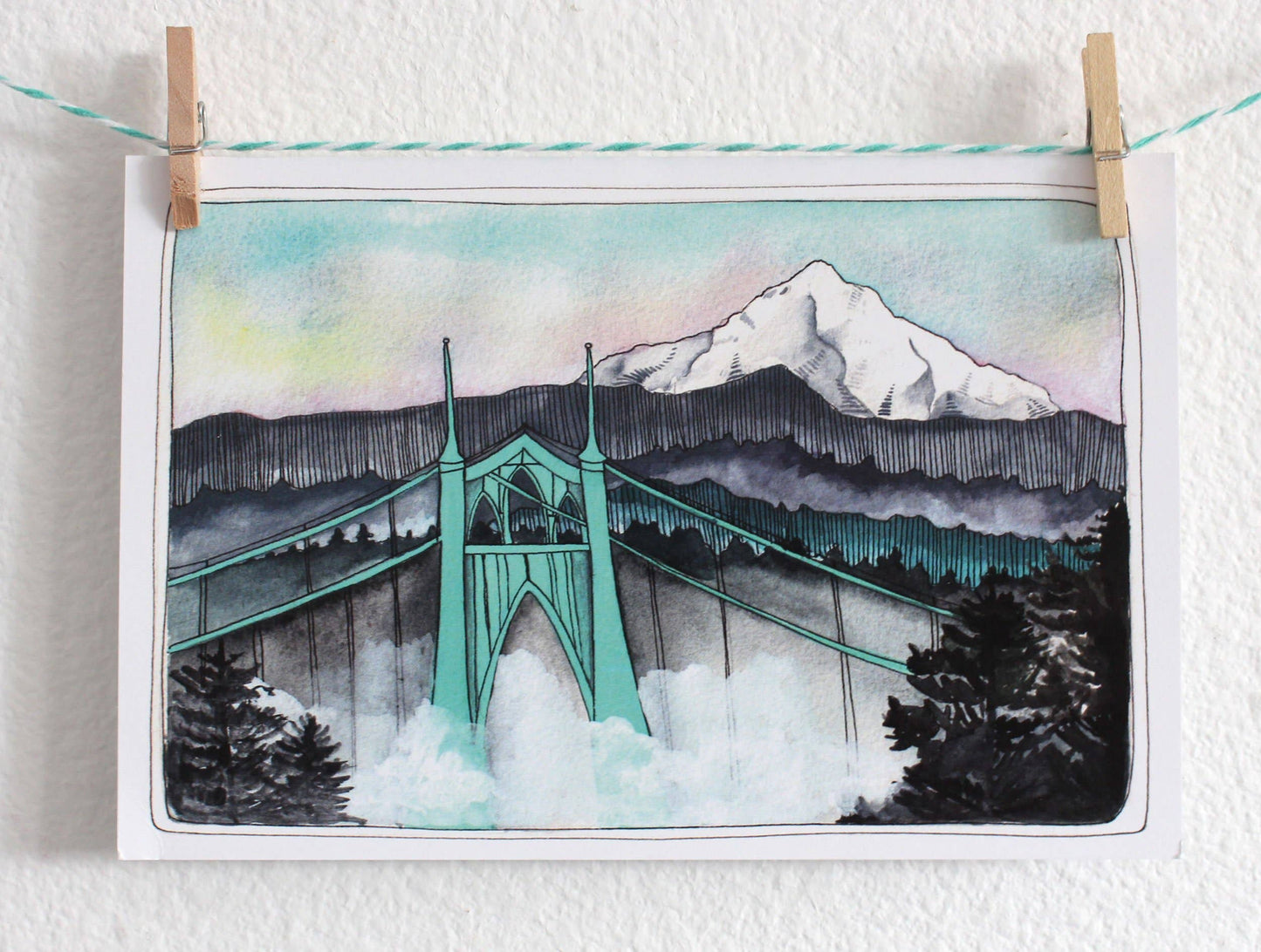 St Johns Bridge with Hood Postcard
