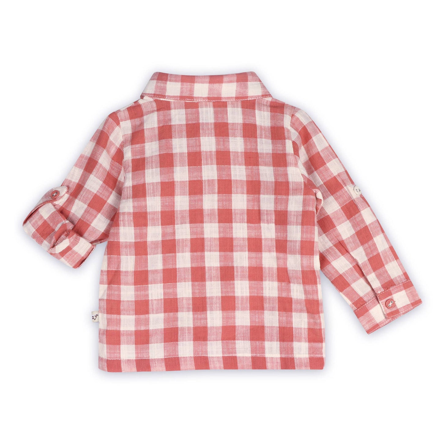 Arden Gingham Baby Shirt & Cord Pant (Organic Cotton): Cranberry Rust
