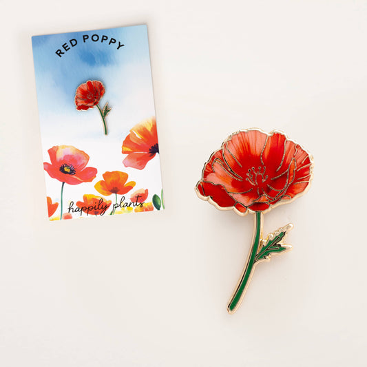 California Red Poppy Pin