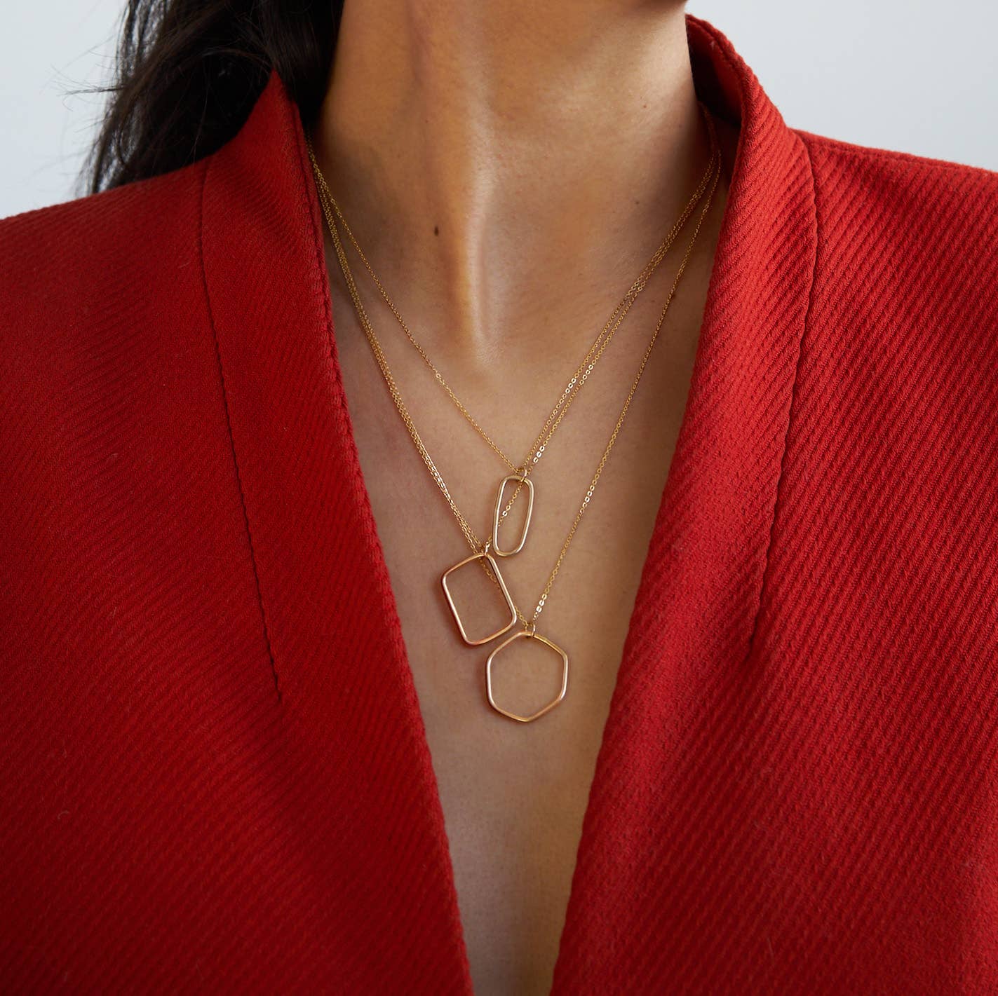 14k Gold Filled Simple Shapes Necklace