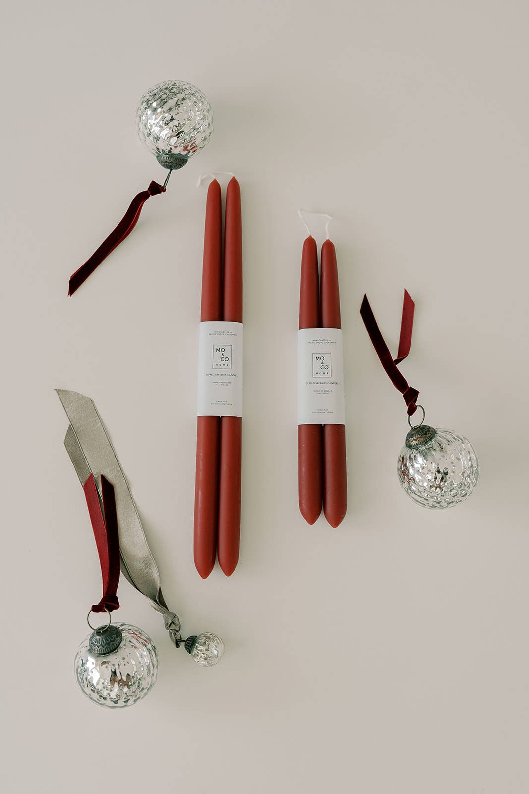 Berry Red | Dipped Beeswax Taper Candles | All Natural: 10 Inch
