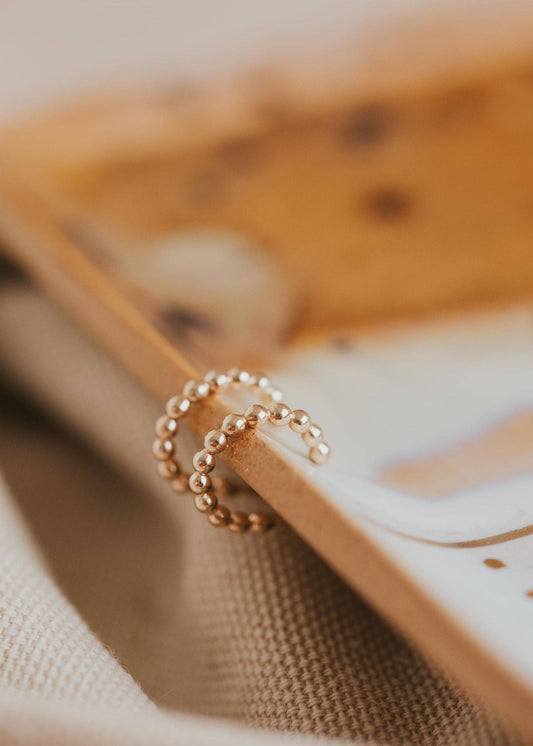Beaded Huggie Hoops | 14kt Gold Fill