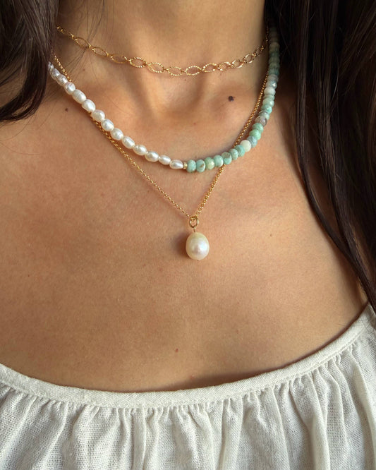 Aura Oval Starburst Chain Necklace Gold Filled