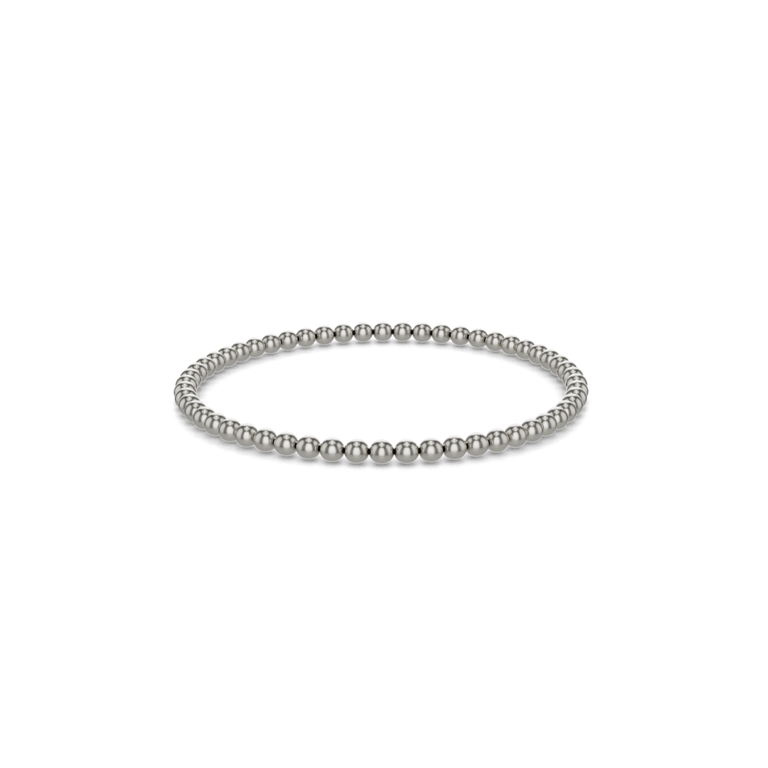 4MM Silver Ball Bracelet: Sterling / 7.5"