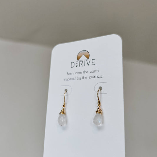 Mini Moonstone Drop Earrings SS