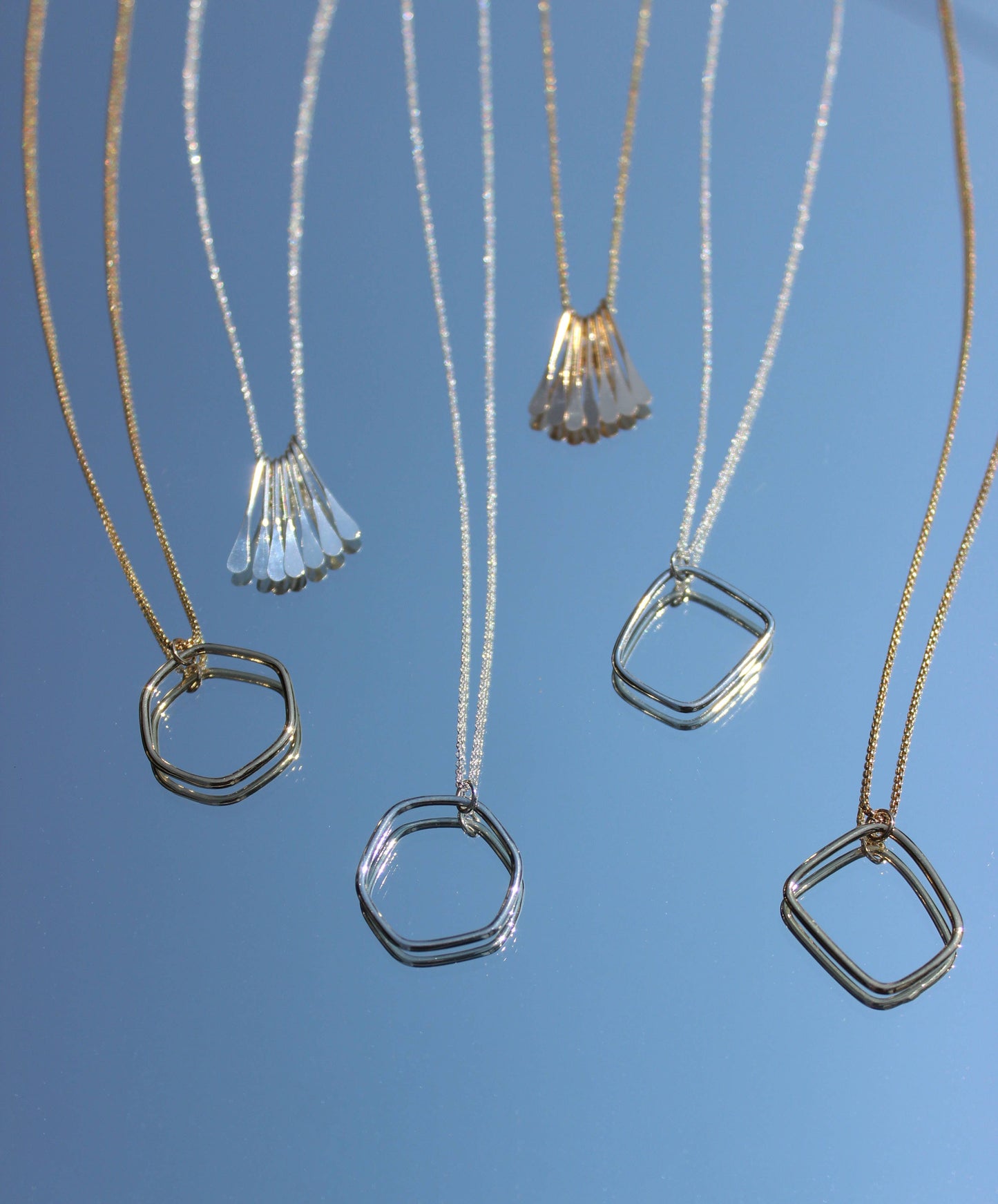 14k Gold Filled Simple Shapes Necklace