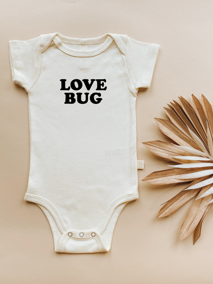 Love Bug Organic Cotton Onesie | Short Sleeve: 0-3m