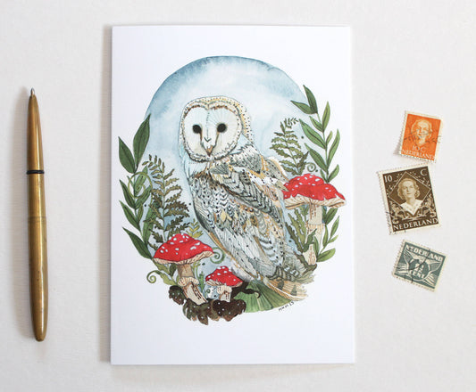 Barn Owl Blank Greeting Card