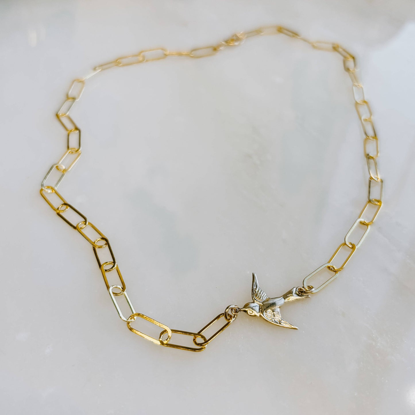 Sparrow Paperclip Chain Link Necklace: 14k Gold Fill / 18"