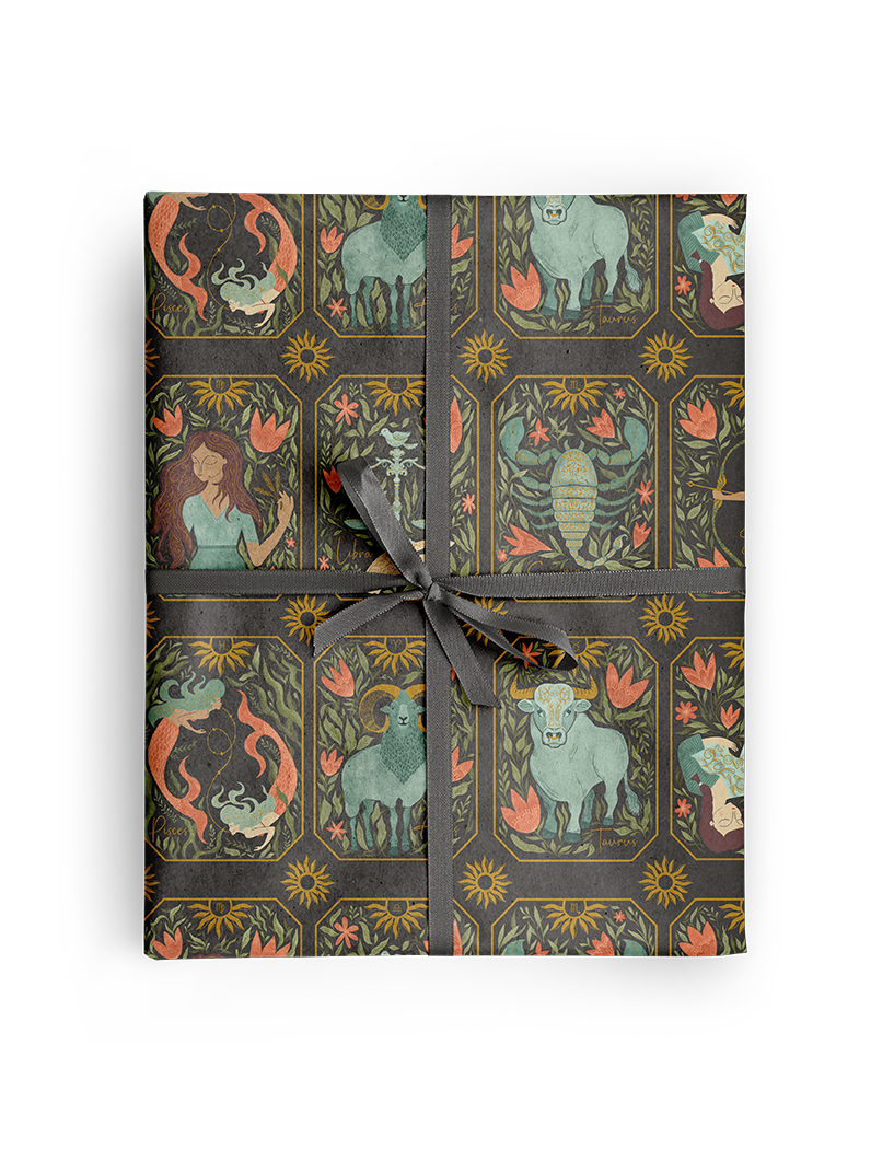 Zodiac Garden Wrapping Paper