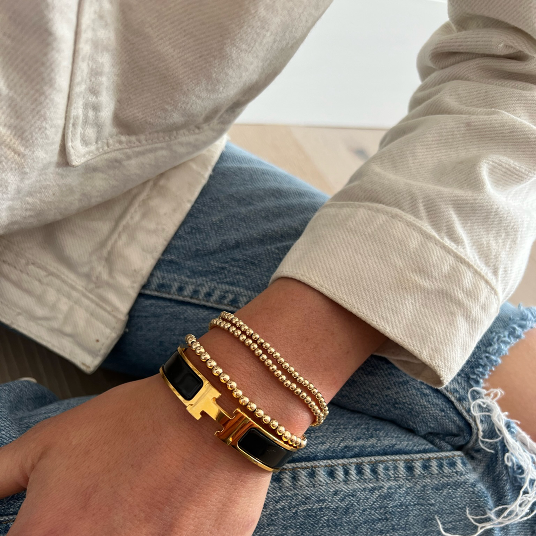 3MM Goldfill Ball Bracelet: 7.5