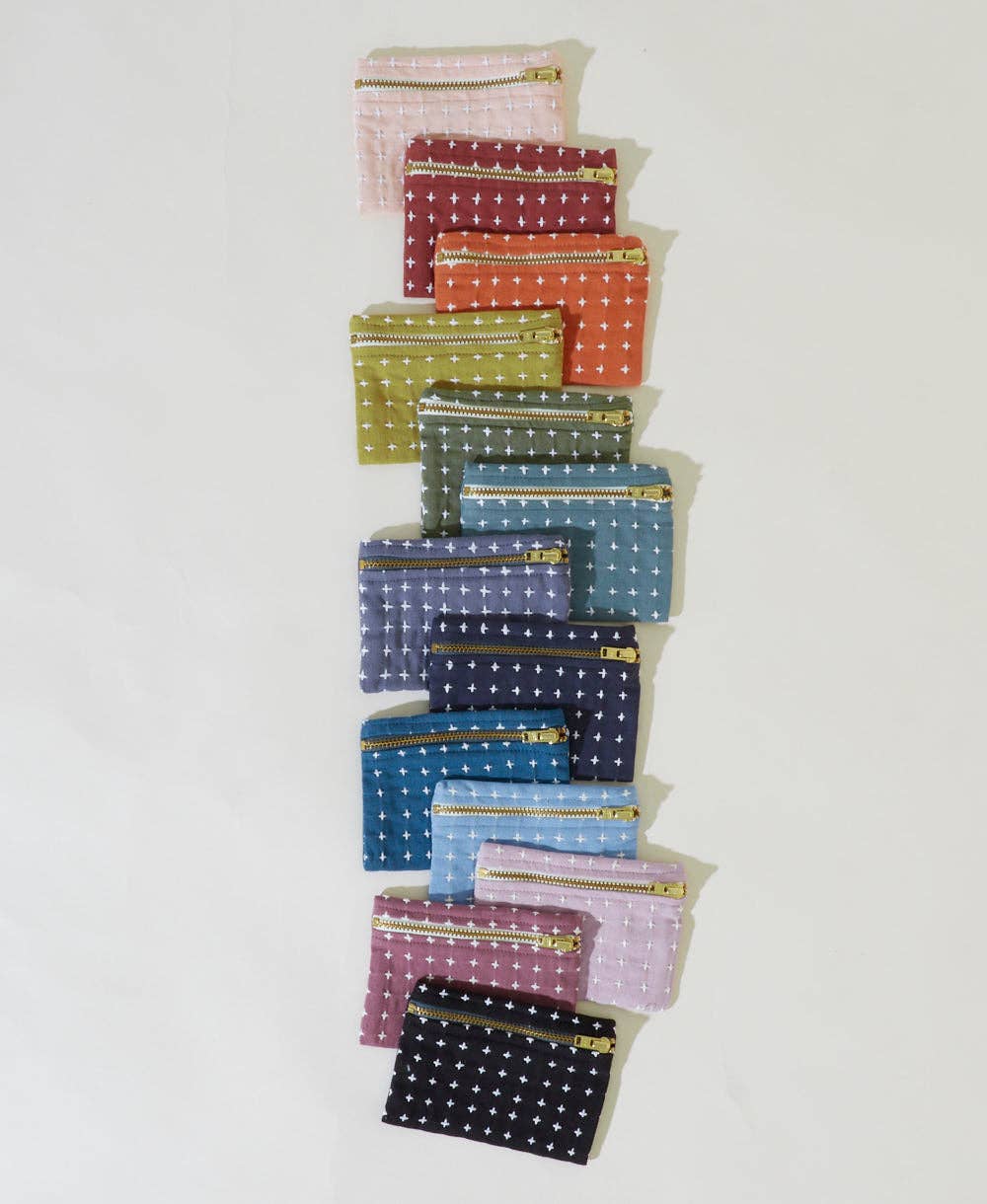 Pine Cross-Stitch Coin Purse