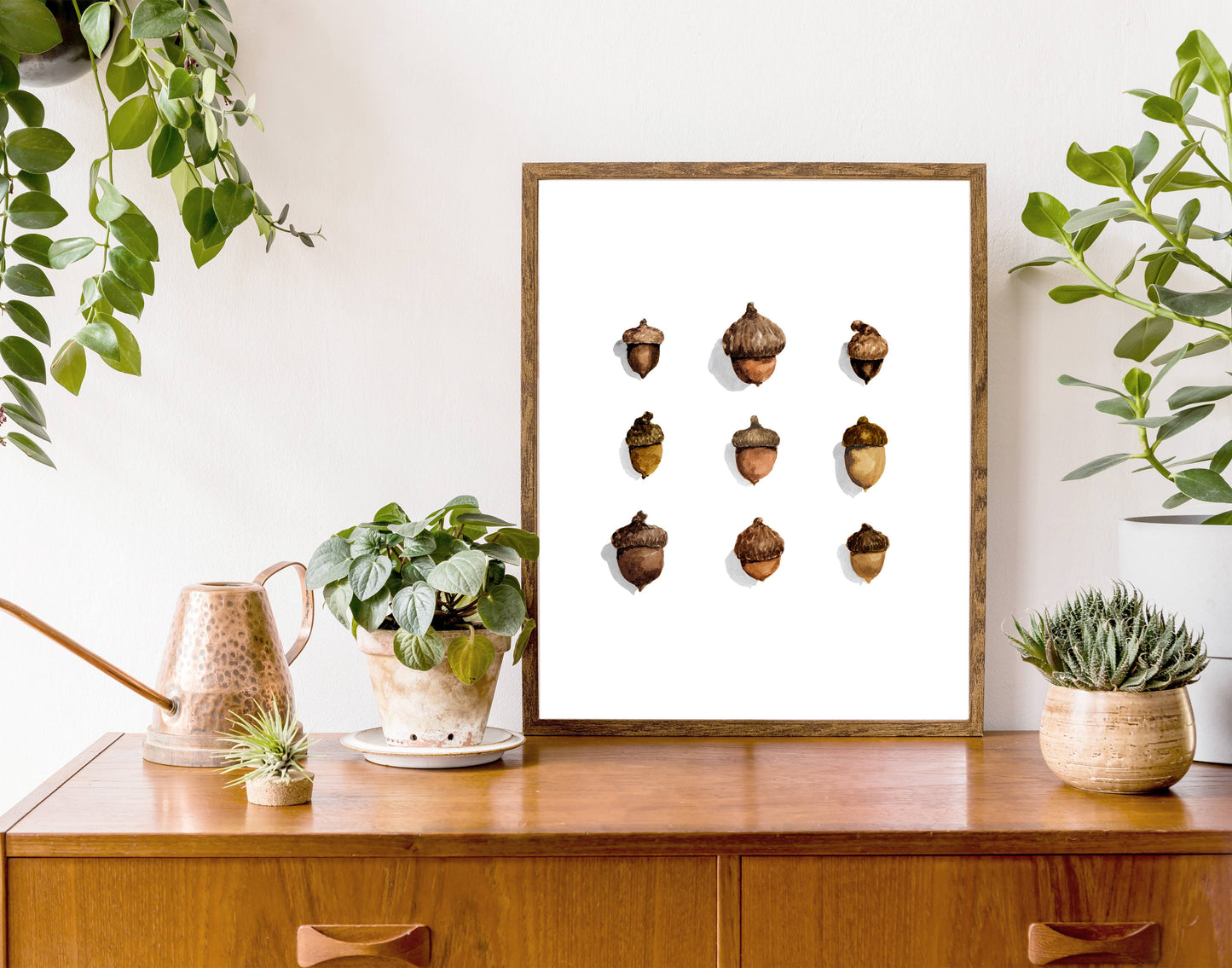 Acorns Watercolor Art Print