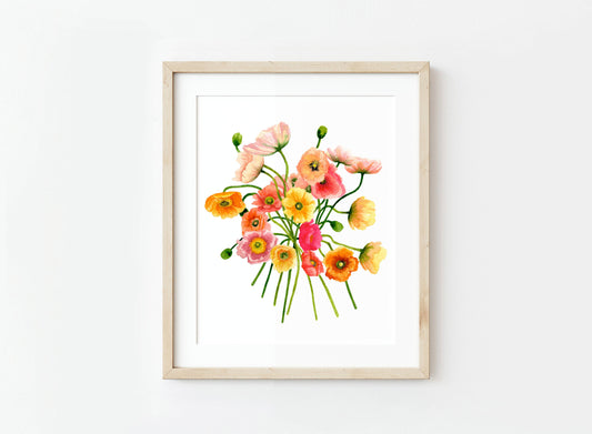 Poppies Watercolor Art Print