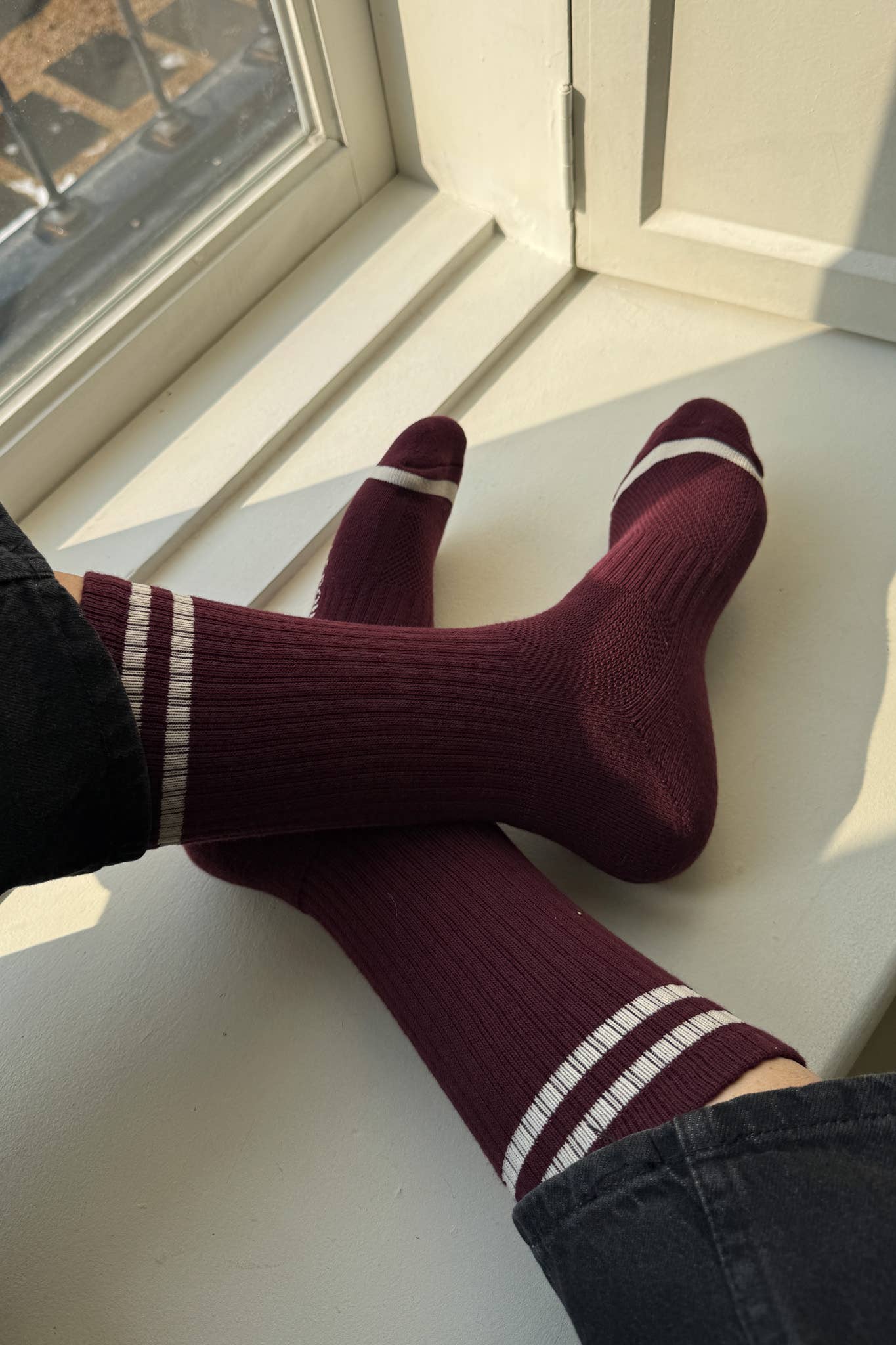 Extended Boyfriend Socks: Wood