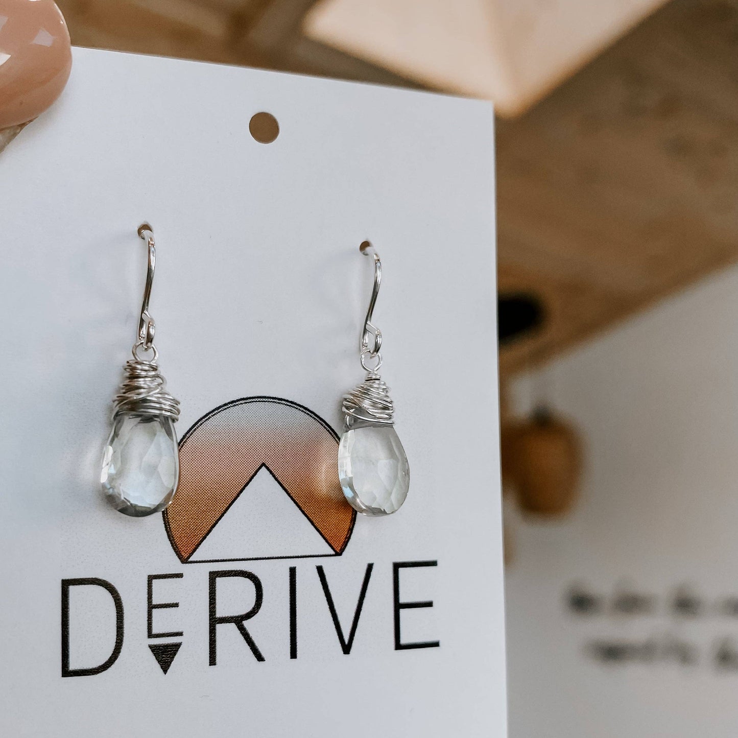 Mini Green Amethyst Drop Earrings: 14k Gold Fill