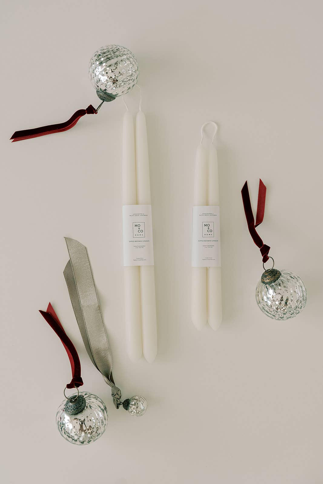 Natural White | Dipped Beeswax Taper Candles | All Natural: 10 Inch