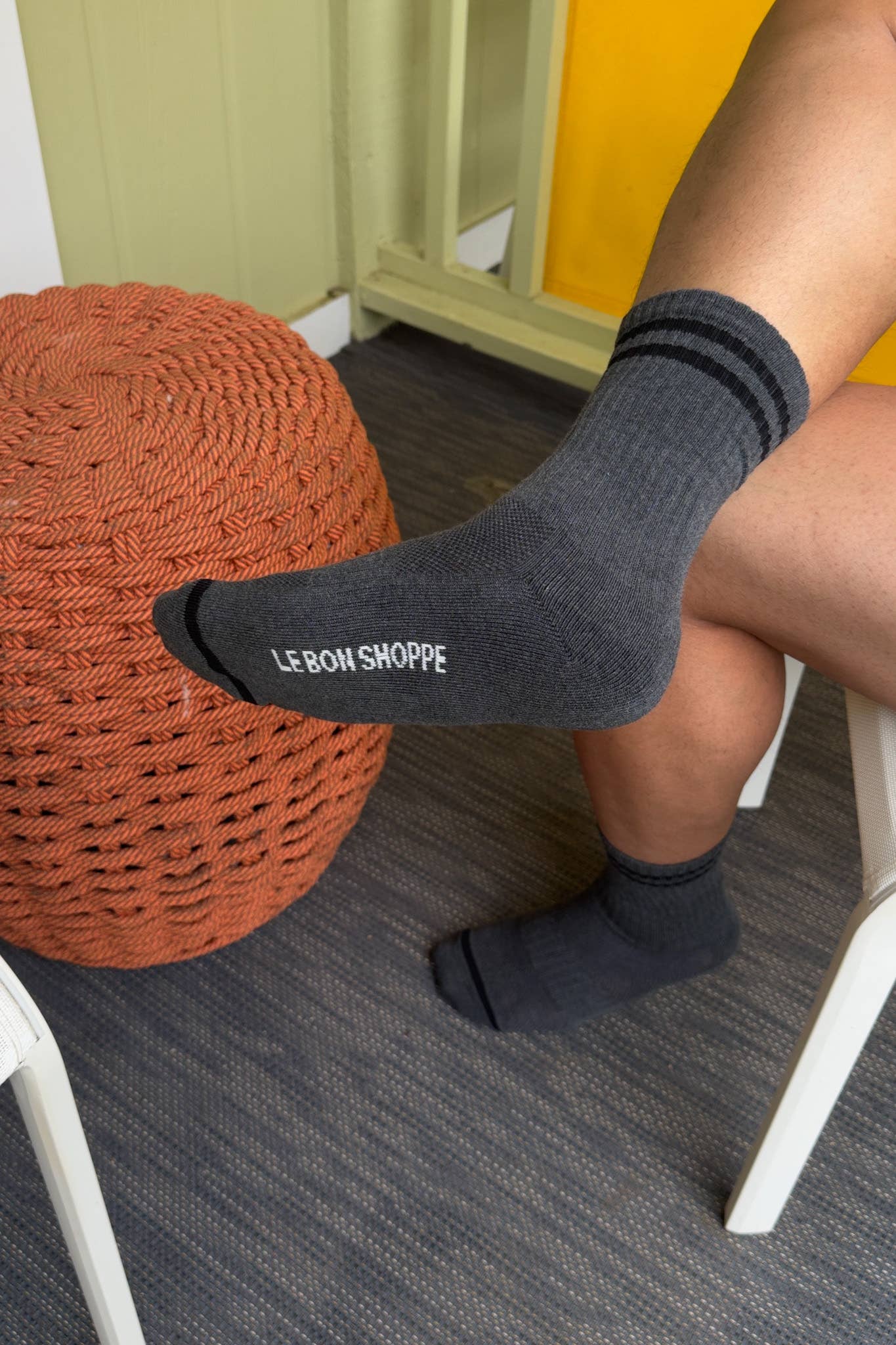 Extended Boyfriend Socks: Wood