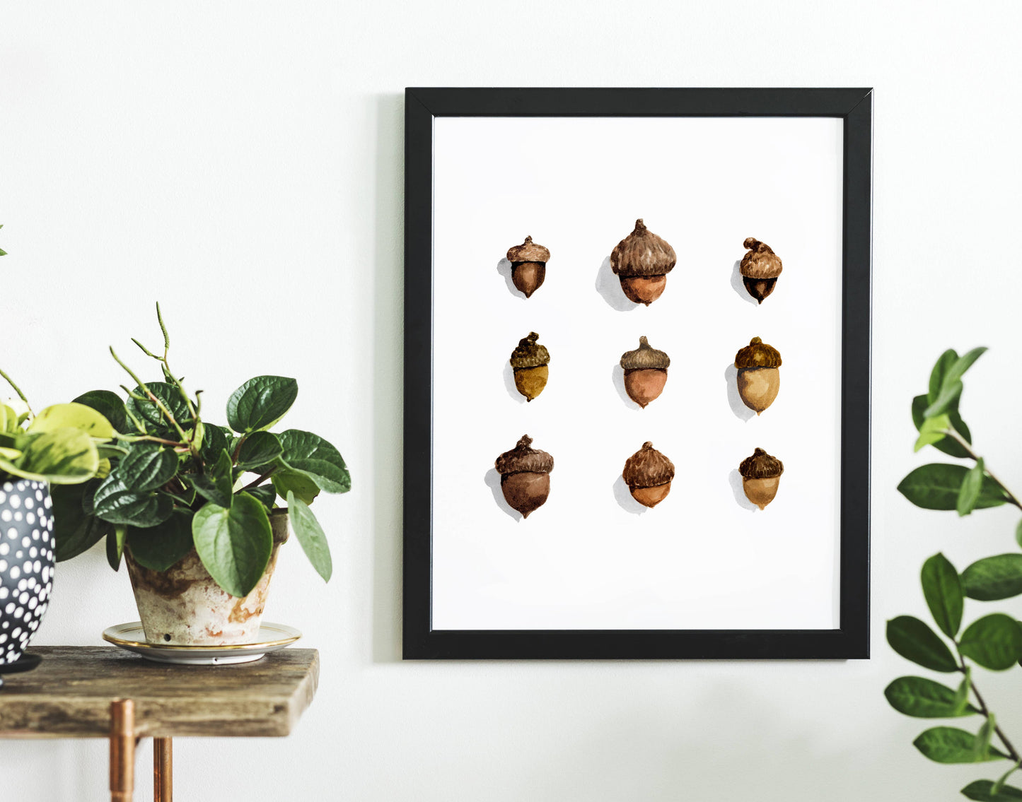 Acorns Watercolor Art Print