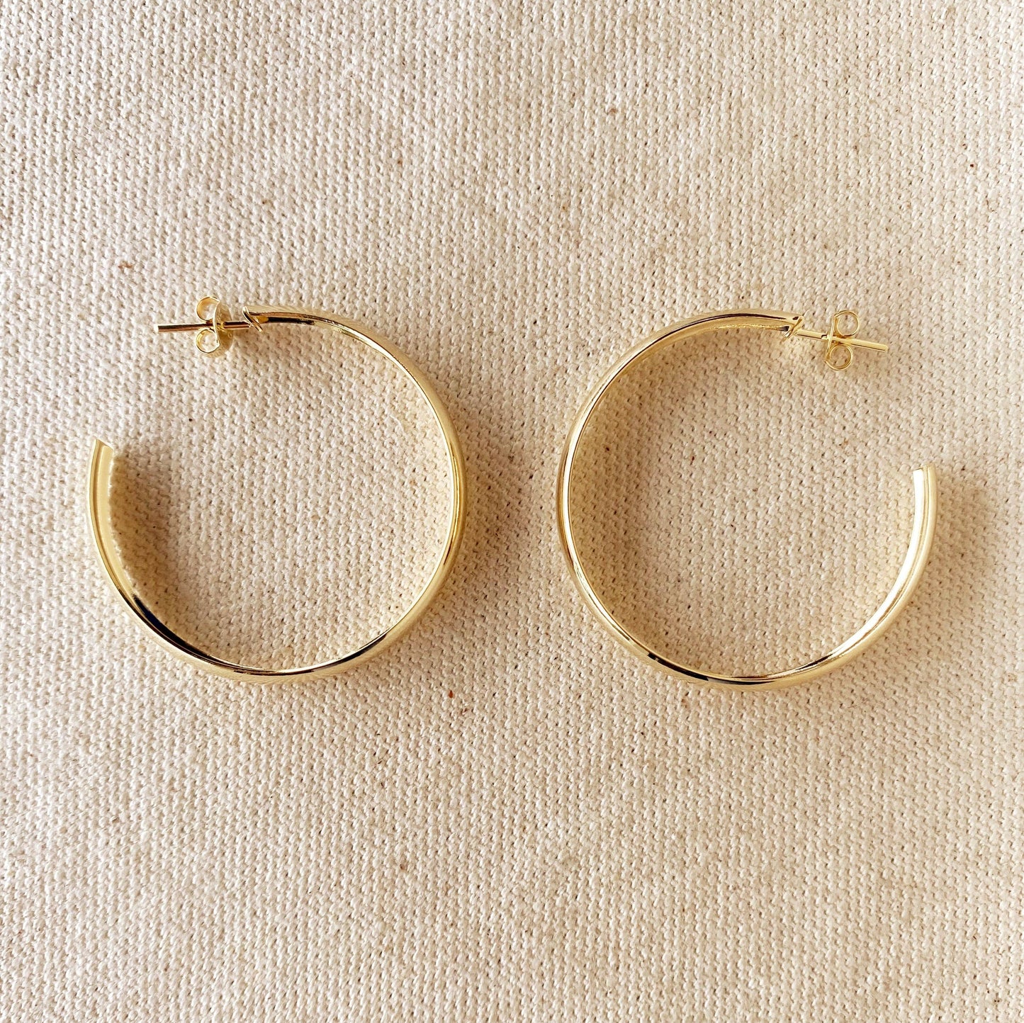 18k GF Hollow Hoop Earrings