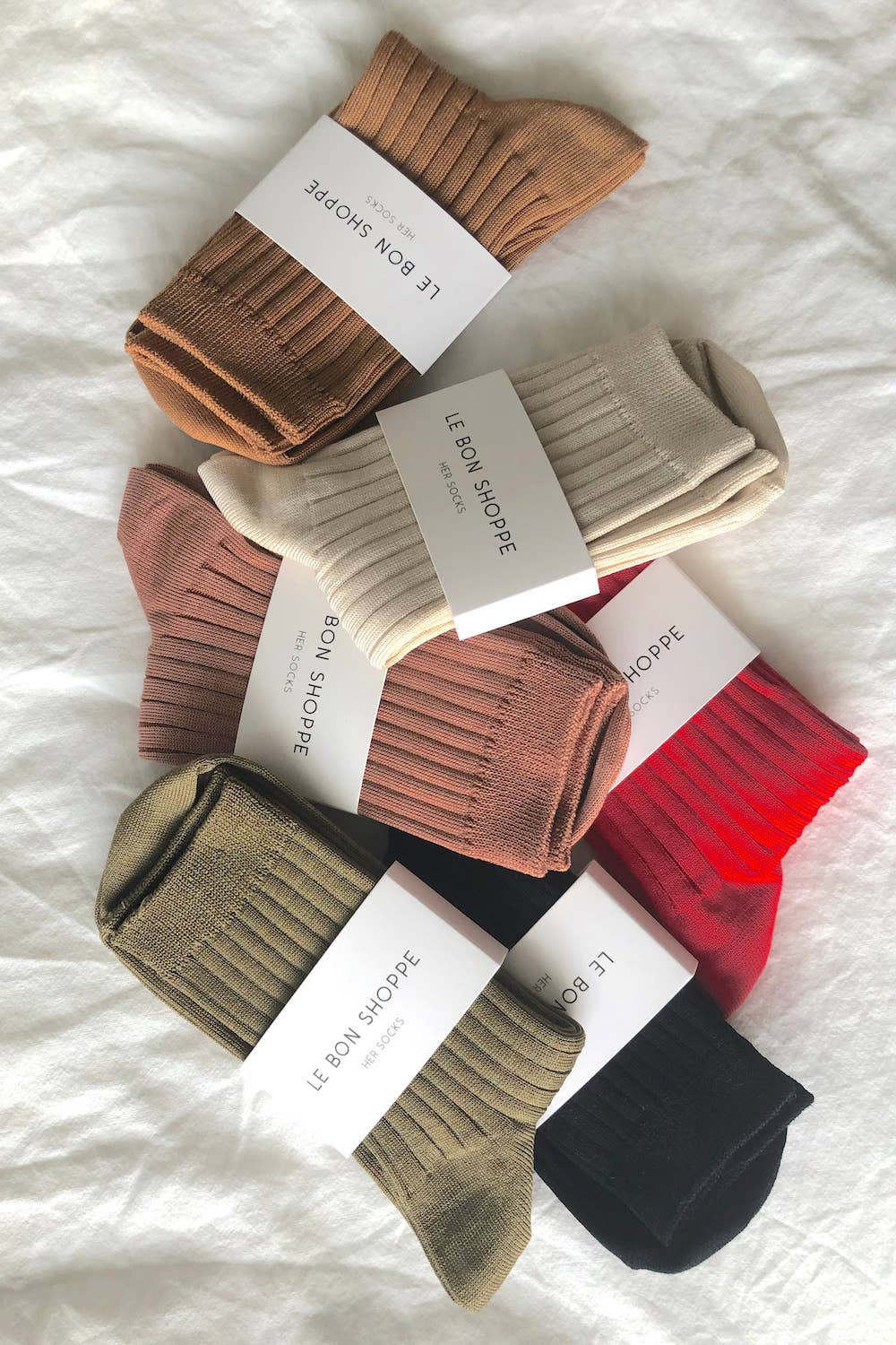 Le Bon Shoppe her socks pile of colorful ribbed women's socks