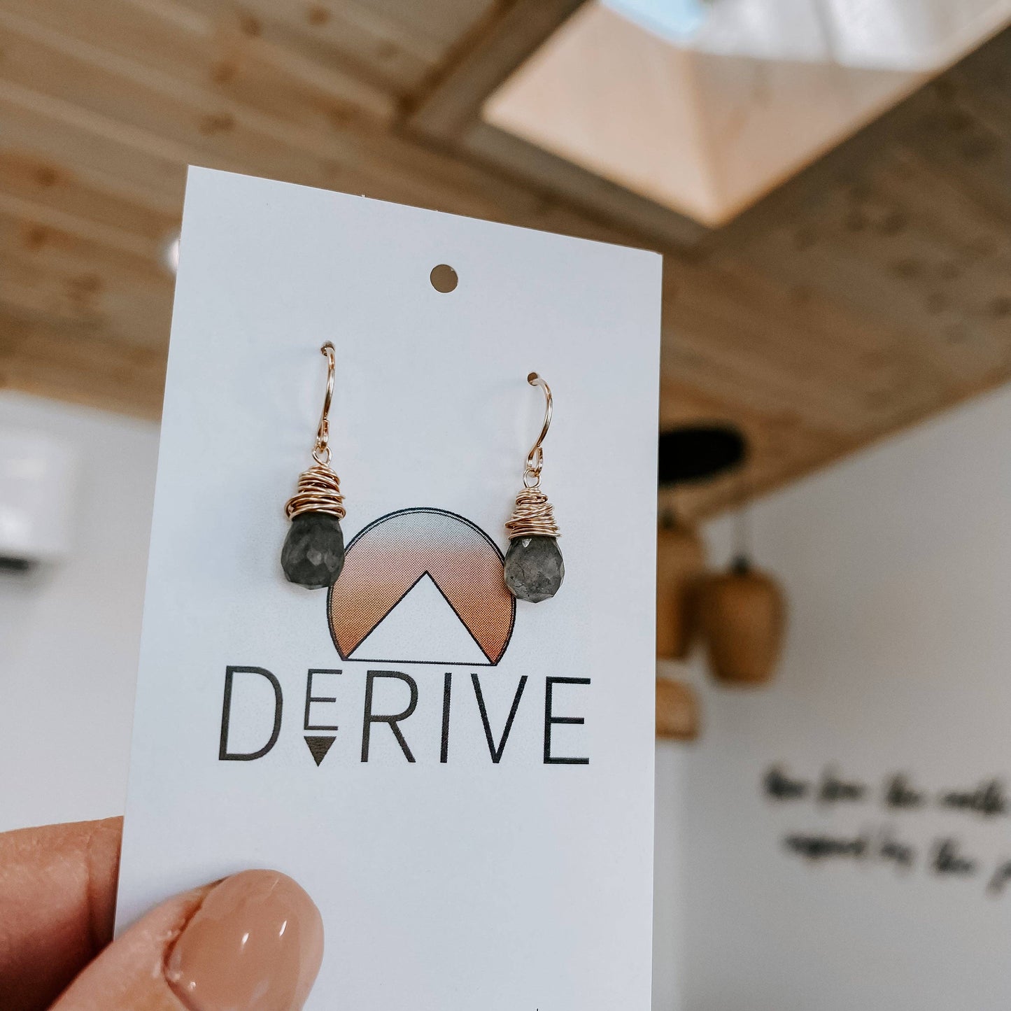 Mini Labradorite Drop Earrings: 14k Gold Fill