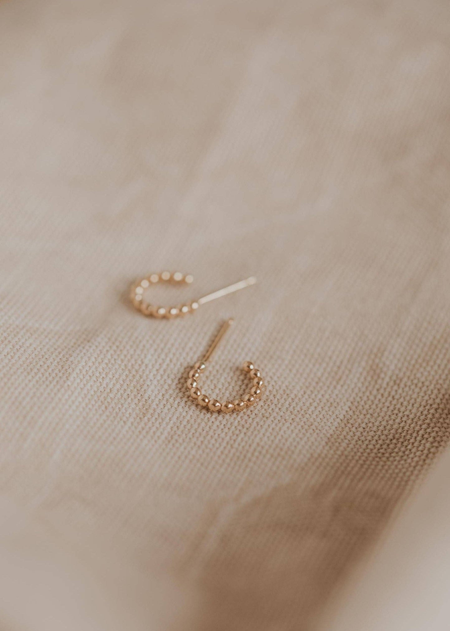 Beaded Huggie Hoops | 14kt Gold Fill