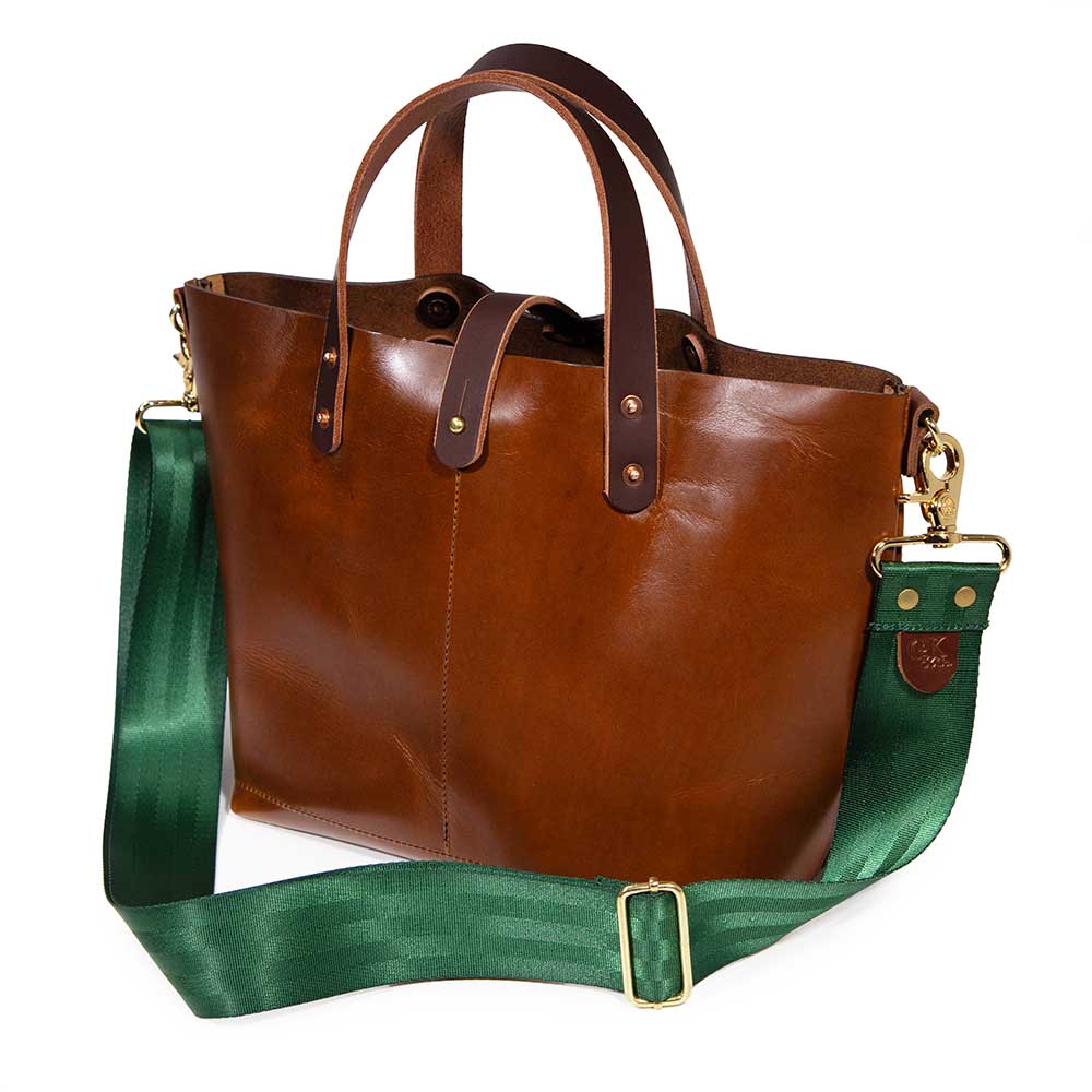 Leather All Day Mini Tote- Mahogany