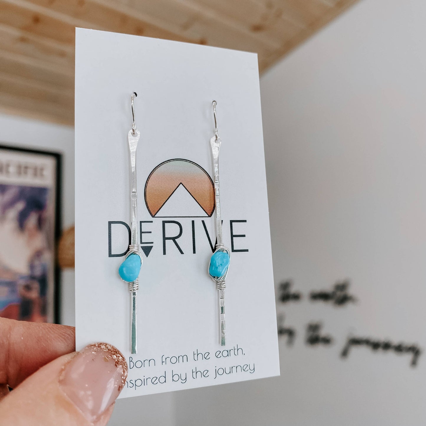 Sticks and Stones Earrings Kingman Turquoise: 14k Gold Fill