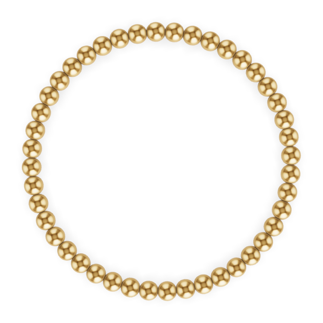4MM Gold Ball Bracelet: GF / 7.5"