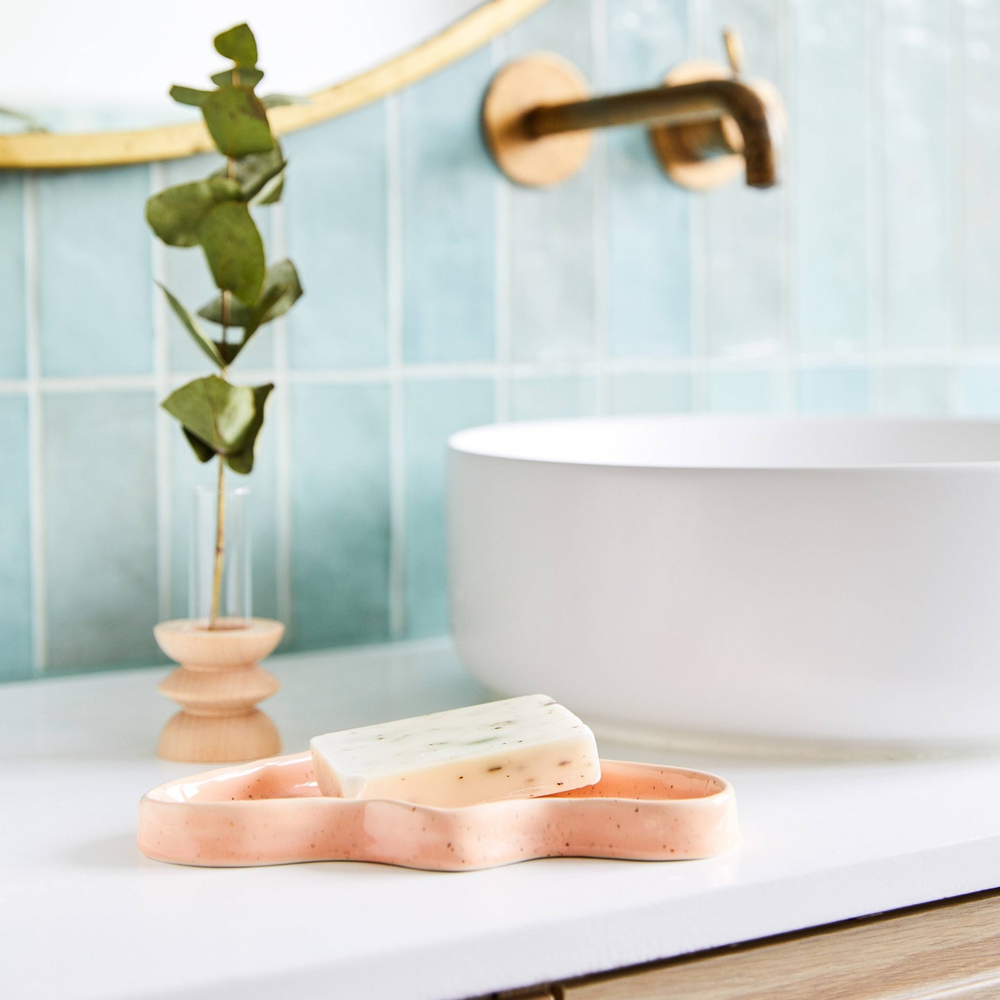 Triangle Wave Tray Peach Speckle