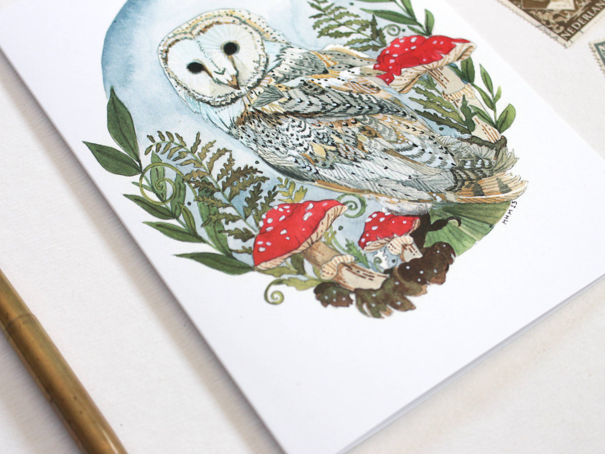 Barn Owl Blank Greeting Card