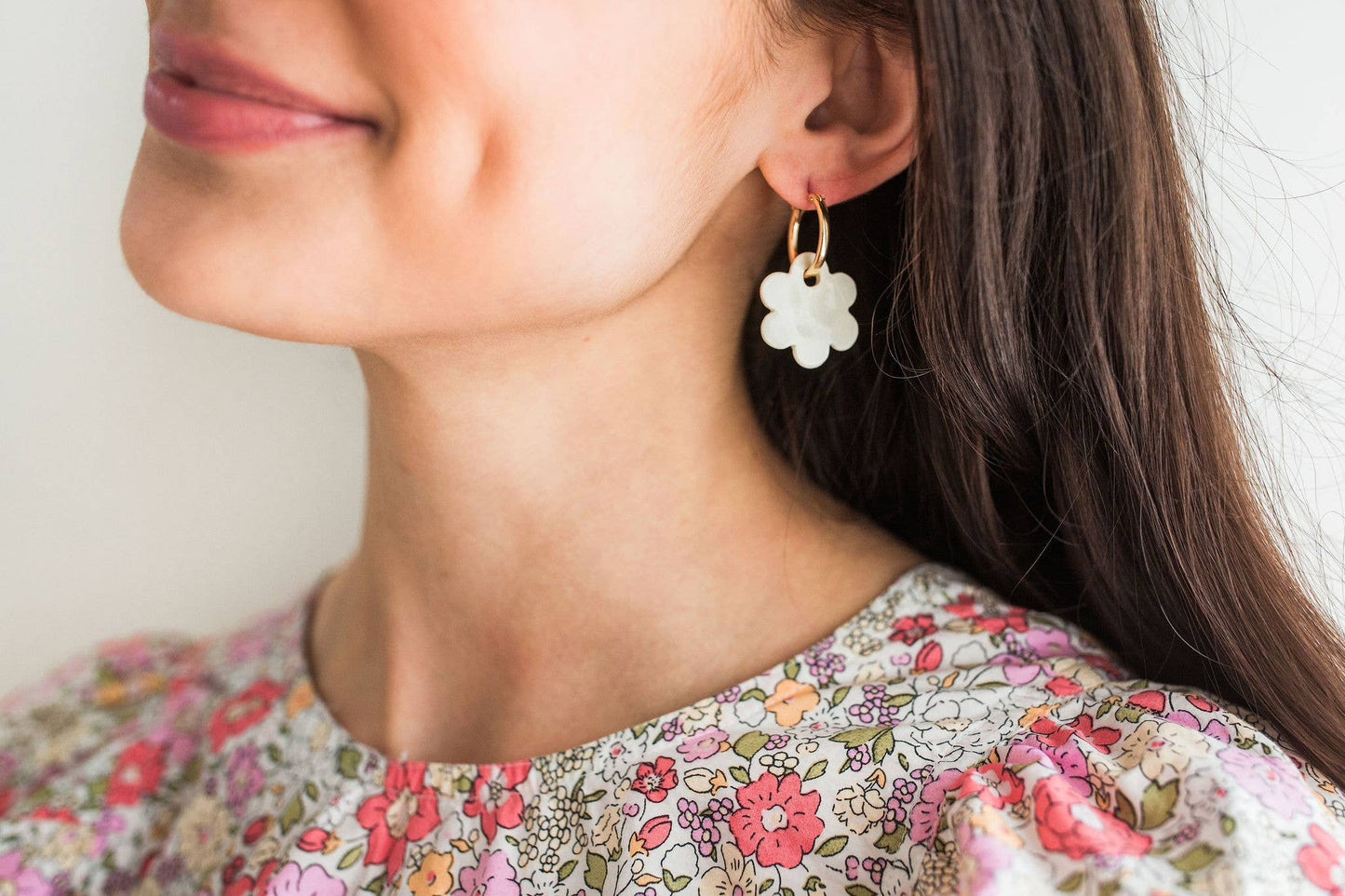 Daisy Charm Hoops
