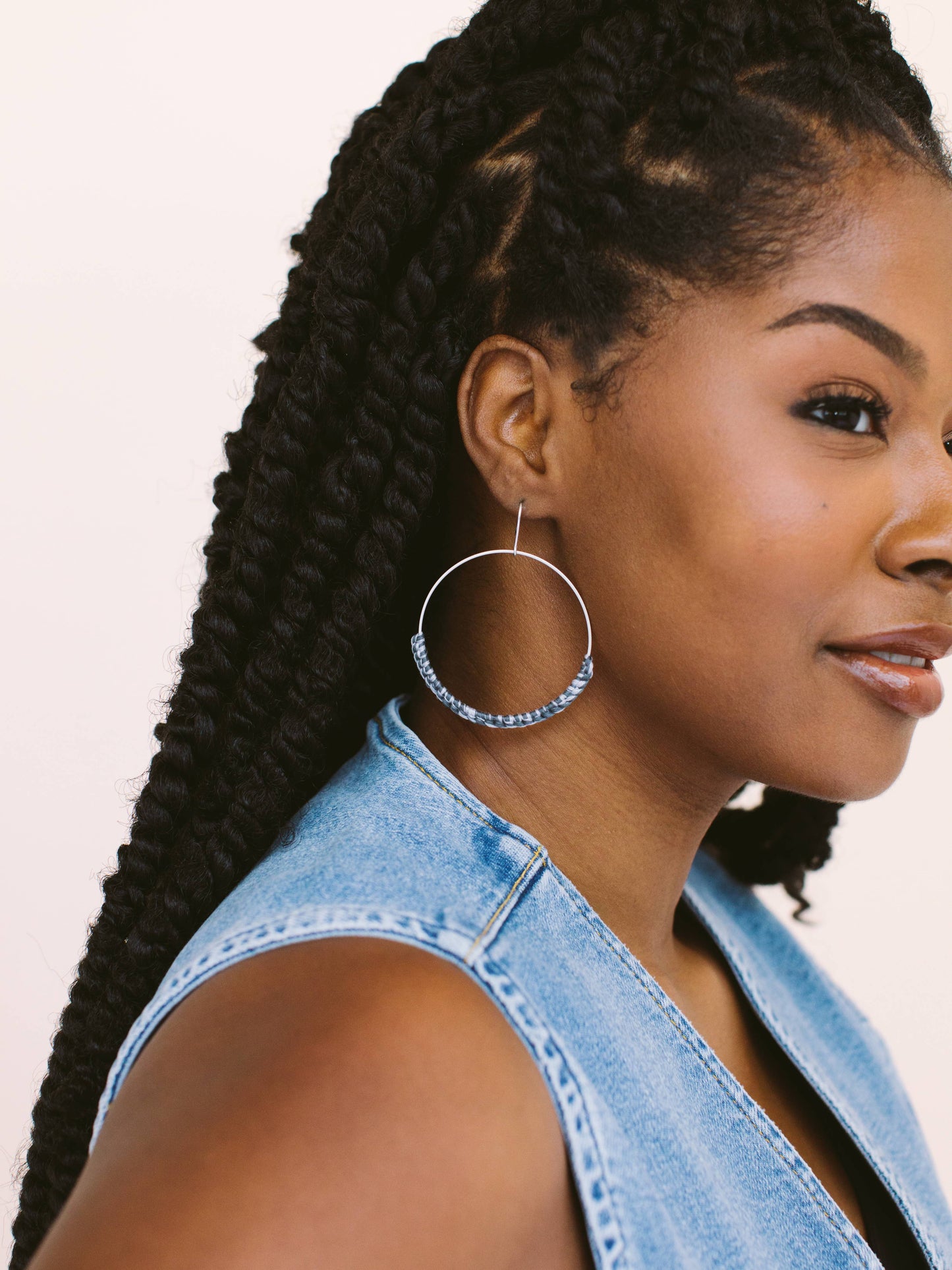 Macramé Hoops: Serenity & Slate