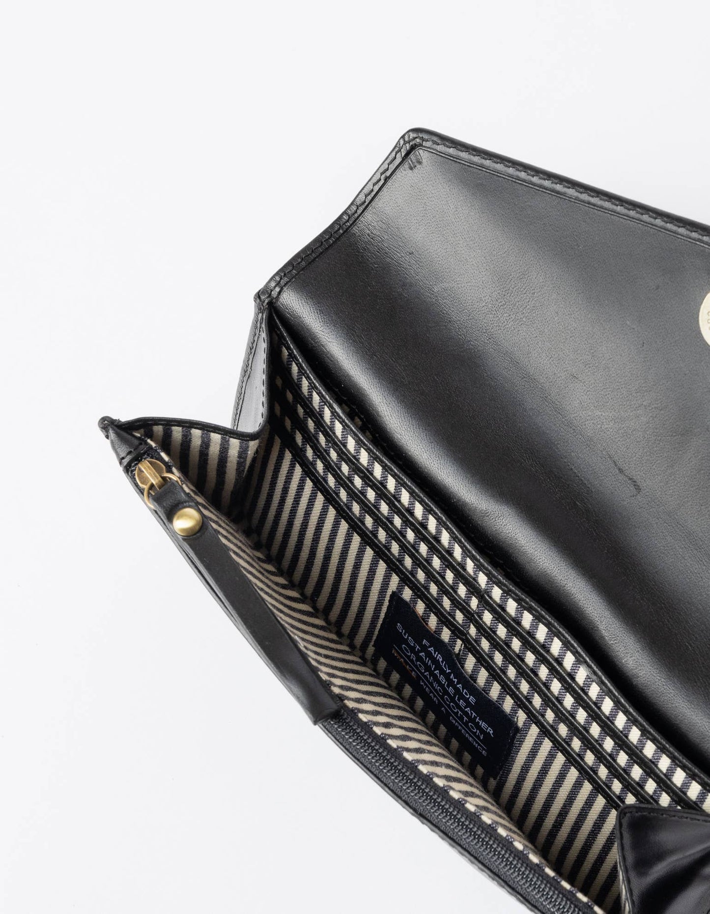 Black Leather Wallet Pixie's Envelope -