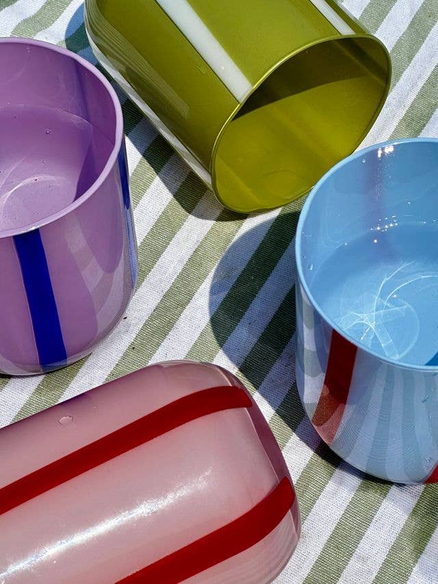 Atina Glassware - Lilac & Navy