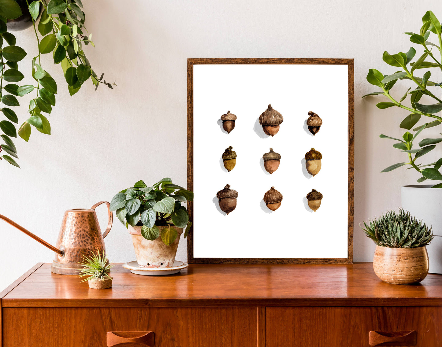 Acorns Watercolor Art Print