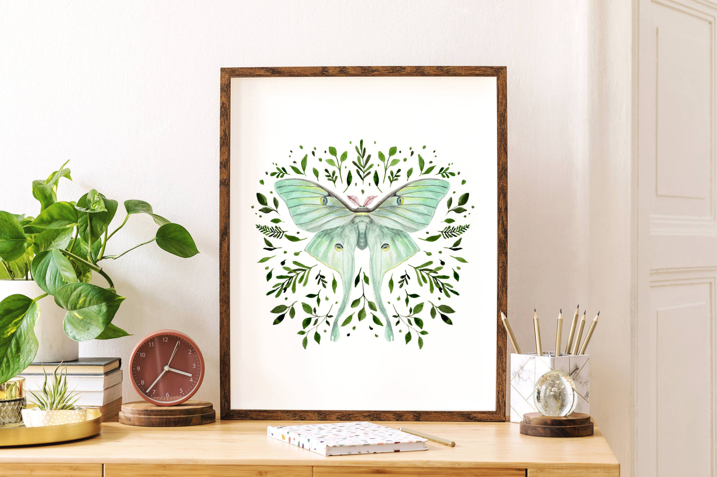 Luna Moth Watercolor Artwork Print