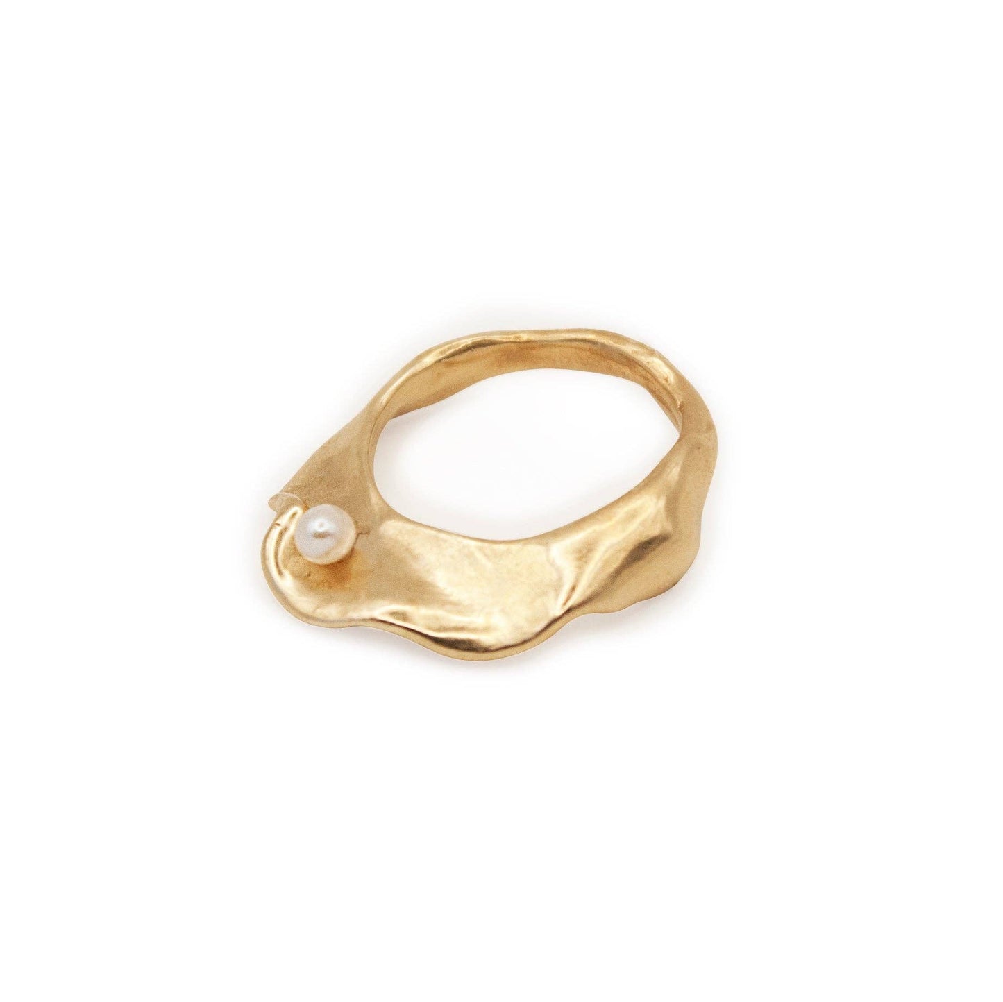 AKOYA with Pearl: Brass Ring