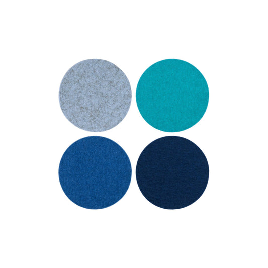 Grey to blue shades of round Graf Lantz coasters
