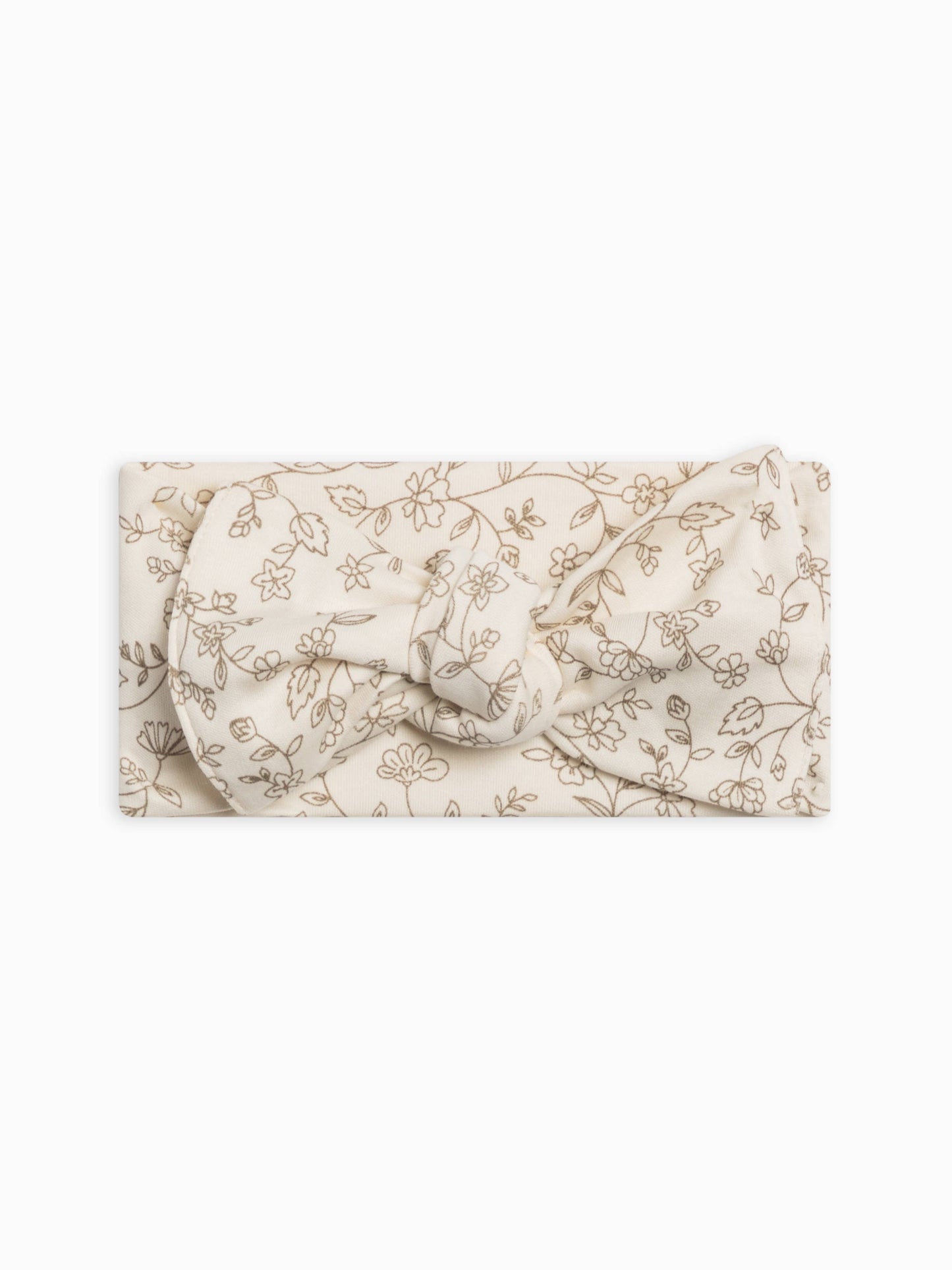 Organic Baby Hattie Knot Bow Wrap - Pip Floral / Ivory
