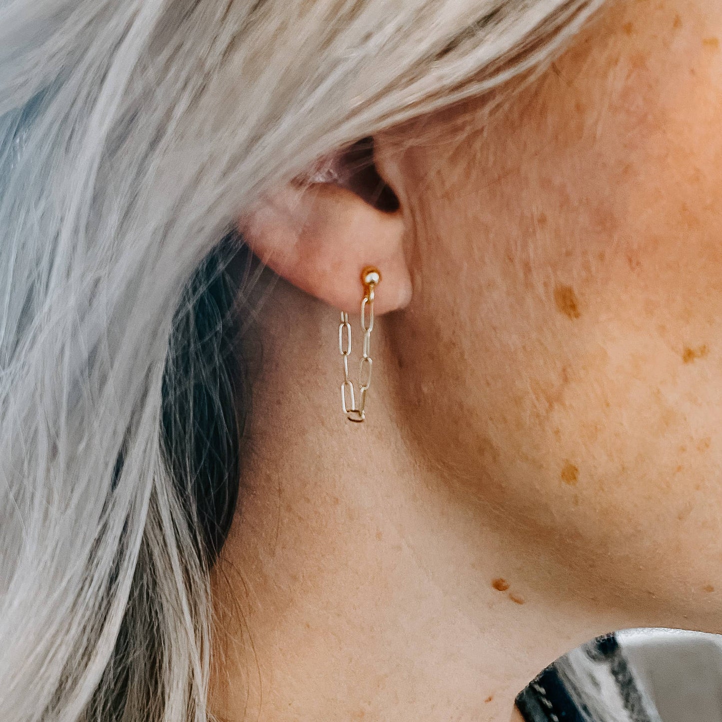 Link Chain Post Earrings: 14k Gold Fill